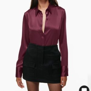 Aritzia Industry Satin Shirt
